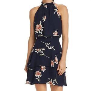 BB Dakota Tiered Navy Dress with Flowers